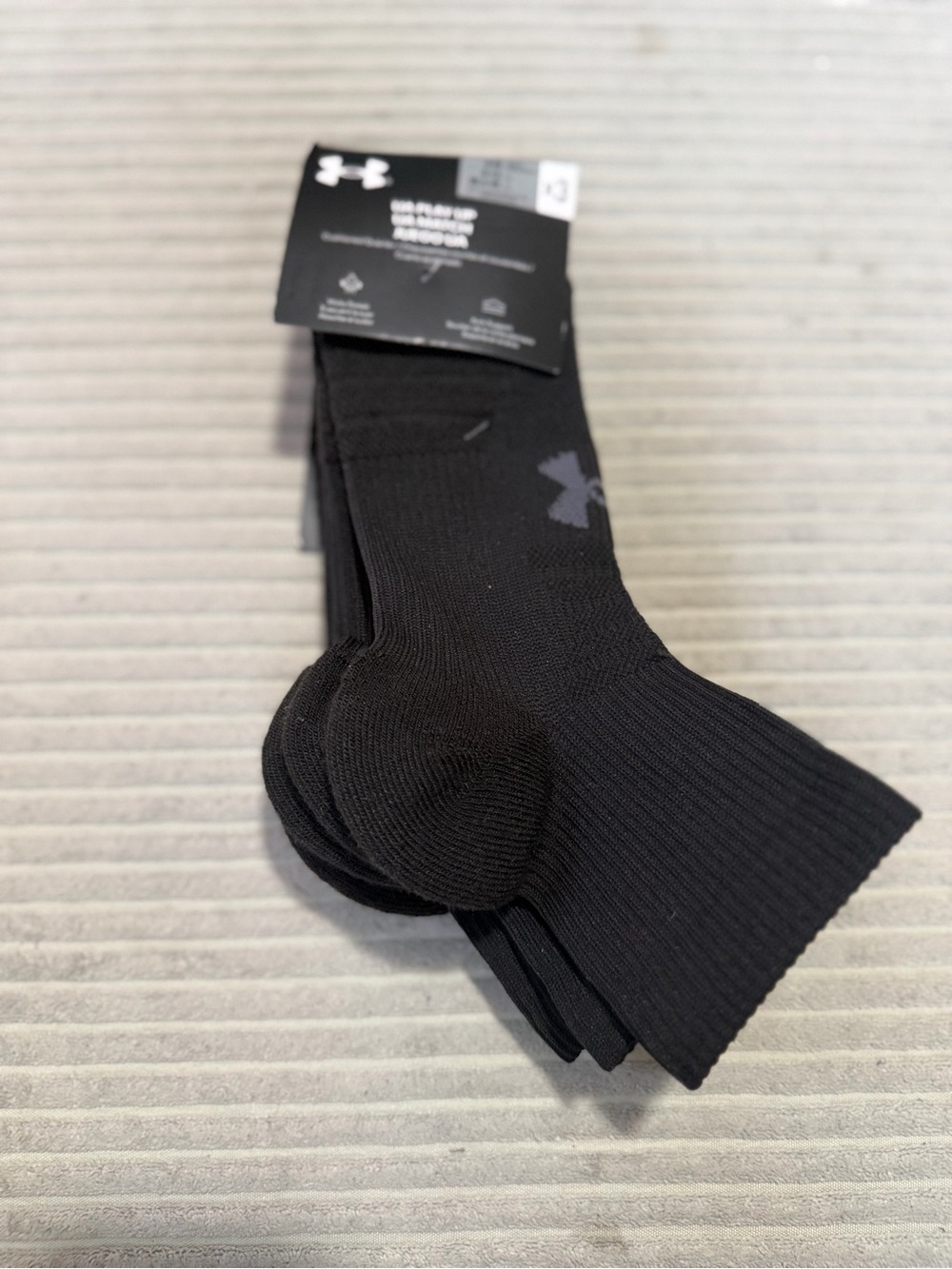 Under Armour Black Crew Training Socks with Logo